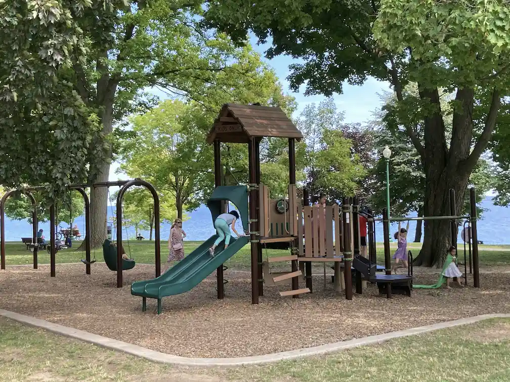 Playground with kids playing